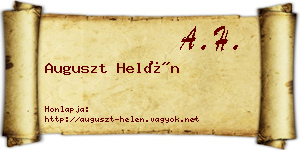Auguszt Helén névjegykártya